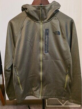 The North Face olive hooded zip jacket